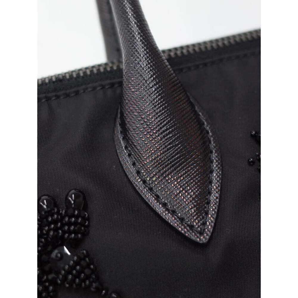 Prada Tessuto Ricamo tote bag black floral beading - Picture 4 of 9